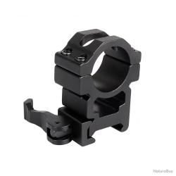 COLLIER DE MONTAGE SYST&Egrave;ME QD POUR RAIL PICATINNY DIAM&Egrave;TRE 25,4MM PROFIL HAUT