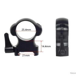 PAIRE DE COLLIERS DE MONTAGE 25,4 MM &Agrave; LEVIER DE D&Eacute;GAGEMENT RAPIDE PROFIL HAUT