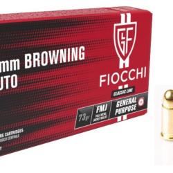 CARTOUCHES FIOCCHI 7,65 Browning / 32 AUTO 73Gr par 20 boites, 1000 munitions