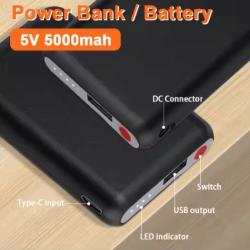 2x Batteries 5V 5000mh pour Gants + Chaussettes, Rechargeable pour gilet chauffant,