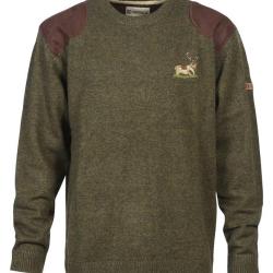 Pull chasse brode col rond M KAKI PERCUSSION