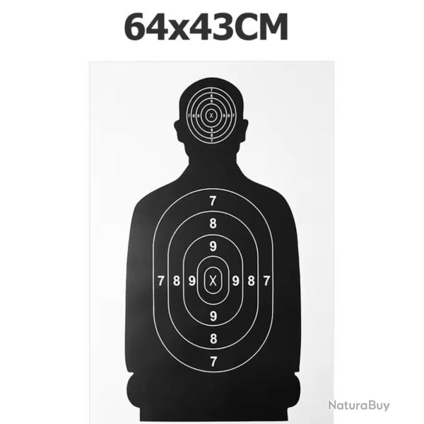 Lot de 20 cibles de tir en papier 64x43cm 120gr