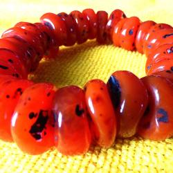 MAGNIFIQUE BRACELET EN PIERRE D'AMBRE D'IMITATION,FORME DES PIERRES = RONDES, PLATES, ET DIFFERENTES