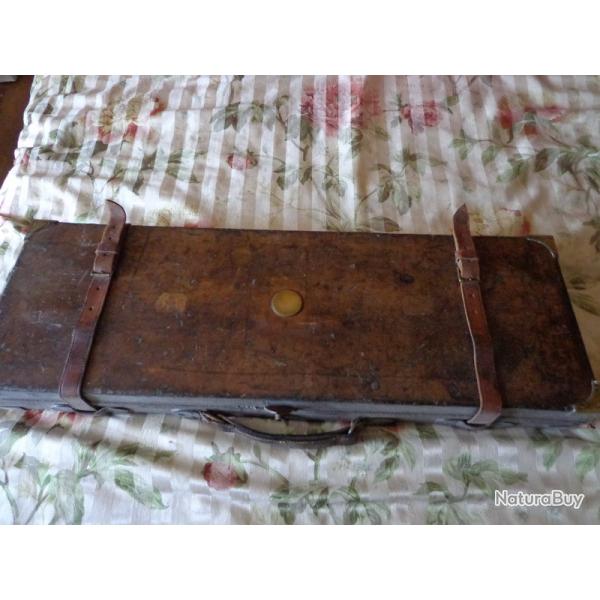 Tr�s belle mallette porte fusil en cuir ancienne
