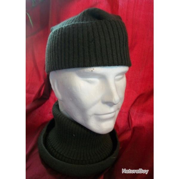 TOUR DE COU EN LAINE KAKI TRANSFORMABLE EN BONNET COMMANDO  tour de cou en laine transformable
