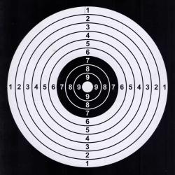 Lot de 20 cibles papier 17x17cm contour noir