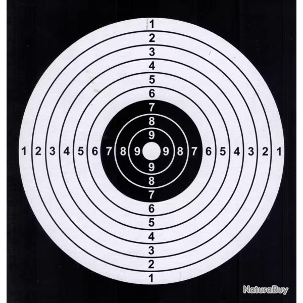 Lot de 20 cibles papier 17x17cm contour noir