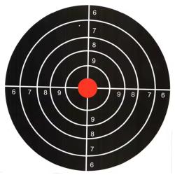 Lot de 20 cibles papier 17x17 centre rouge