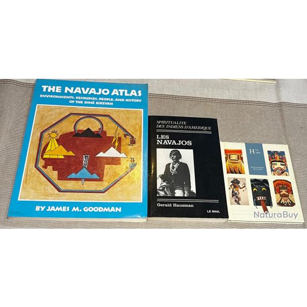 Lot de 3 livres sur les indiens navajos et les hopis