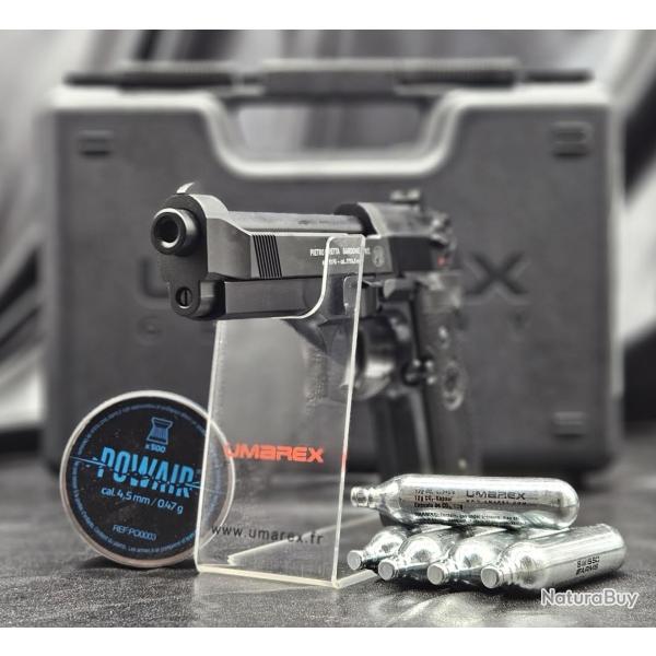 PACK PR�T A TIRER PISTOLET BERETTA M 92 FS CO2 CAL 4.5 MM - BLACK