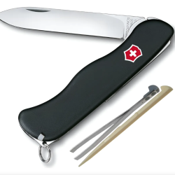 Victorinox Sentinel 0.8416.3 - Couteau Suisse Lame Blocable 111 mm - Noir