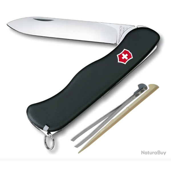 Victorinox Sentinel 0.8416.3 - Couteau Suisse Lame Blocable 111 mm - Noir