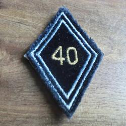 losange patch poitrine  40 eme r&eacute;giment des transmissions cousu sur velcro
