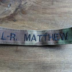 galon poitrine patch  L.R MATTHEW  cousu sur velcro