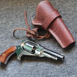 Remington 1863 pocket en laiton nickel&eacute; calibre 31 Pietta de 2006 + holster en cuir