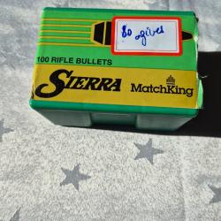 1 Sachet de 100 ogives SIERRA MATCH HPBT de Calibre 308 de et poids 168 grains