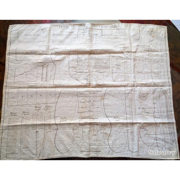 Mouchoir d'instruction revue linge et chaussures �poque Second Empire.