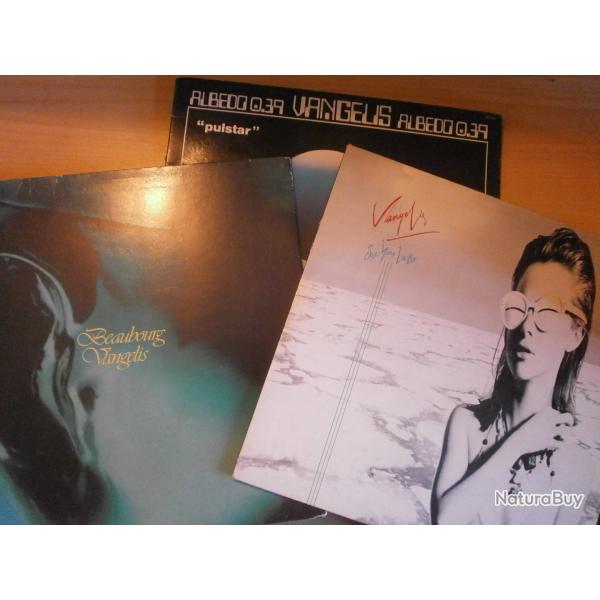 3 Vinyls 33 tours Vangelis - Pulstar, Beaubourg, See you later