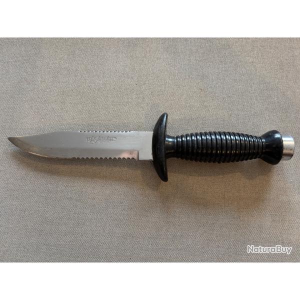 Couteau de plong�e Vintage ann�es 70 - Acier inoxydable - Bon �tat