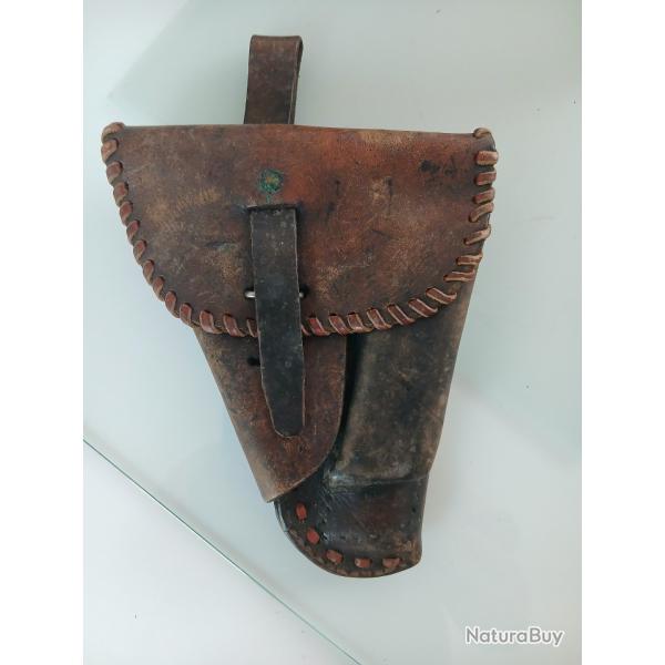 HOLSTER CUIR AVEC ETUI CHARGEUR