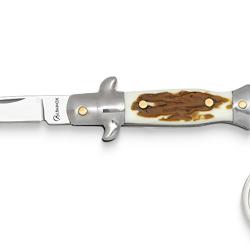 Couteau pliant porte clef imitation bois de cerf