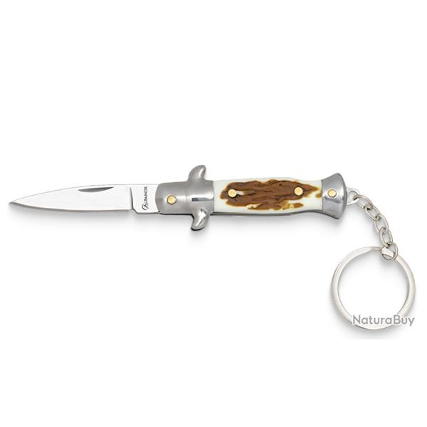 Couteau pliant porte clef imitation bois de cerf