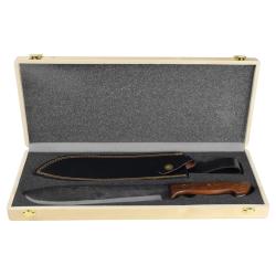 Machete Viking Njord Tarik - Forg&eacute;e Main - Acier Carbone - Manche Bois de Rose