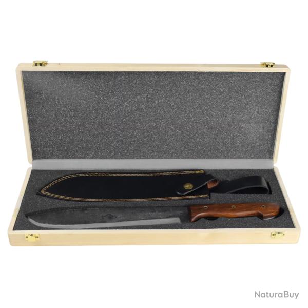 Machete Viking Njord Tarik - Forg�e Main - Acier Carbone - Manche Bois de Rose