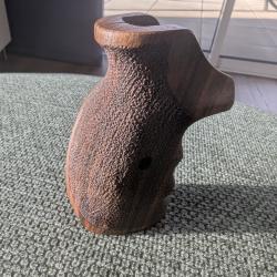 Plaquettes bois anatomique textur&eacute;es pour revolver Smith & Wesson carcasse K/L