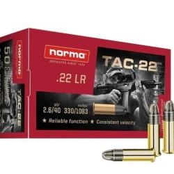 Munitions 22Lr NORMA TAC-22 subsonic HP 40gr x50