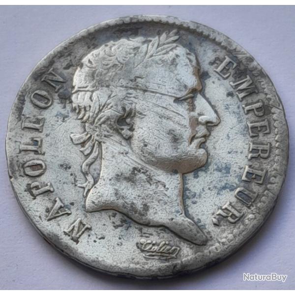 Pi�ce De Monnaie Argent France 1 franc NAPOL�ON Ier T�TE LAUR�E, EMPIRE FRAN�AIS 1812 Lyon
