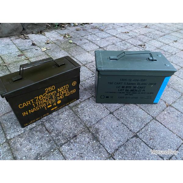 Lot deux caisses munitions 1� sans prix de reserve