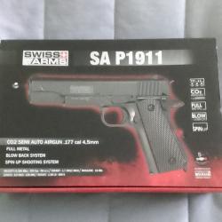 PISTOLET A PLOMB CO2 SWISS ARMS 1911 BLOW-BACK 4.5 MM