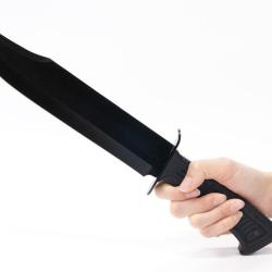 Couteau de Survie Chasse S-TEC Bowie Lame Acier Inox Manche ABS Etui Nylon