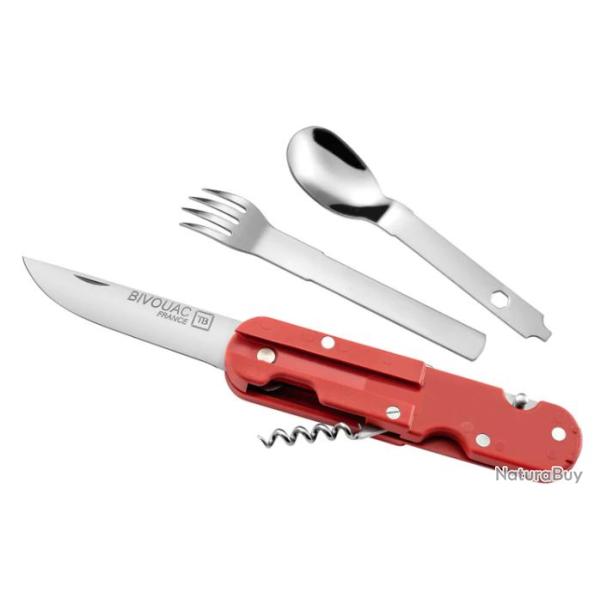 Couteau Bivouac Multifonction - Made in France Rouge