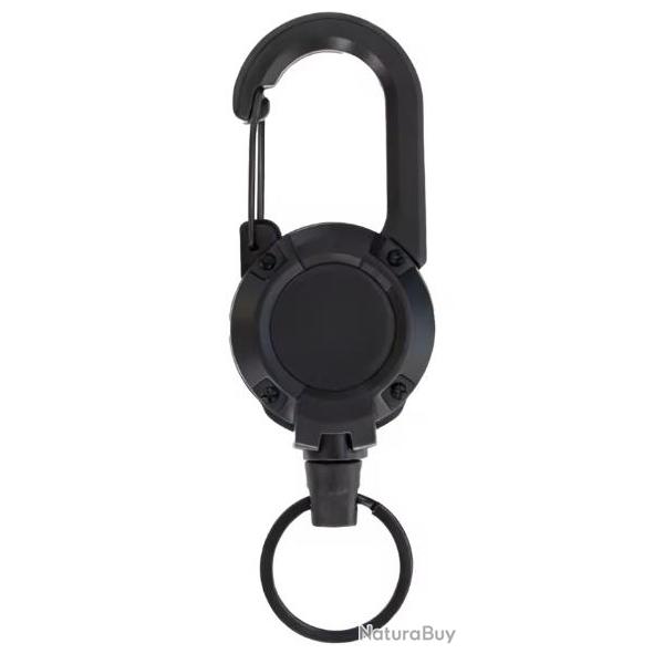Porte-cl�s r�tractable avec mousqueton - Noir
