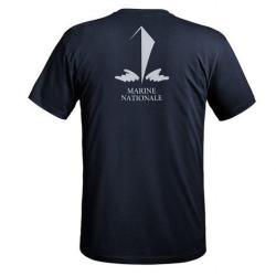 T SHIRT STRONG LOGO MARINE NATIONALE BLEU MARINE A10 EQUIPMENT BLEU