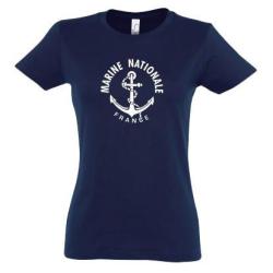 T-SHIRT MARINE NATIONALE FEMME NEUF XL BLEU MARINE