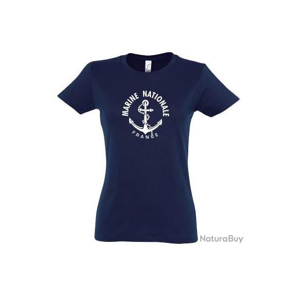 T-SHIRT MARINE NATIONALE FEMME NEUF XL BLEU MARINE