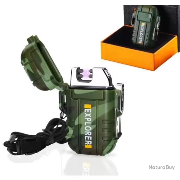 Briquet plasma double arc �lectronique rechargeable + �crin - Produit NEUF