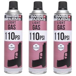 3 x Bouteilles de gaz sec Swiss Arms Light 110 PSI 400 ml