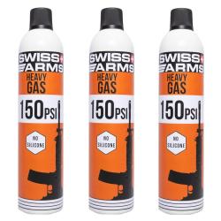 3 x Bouteilles de Gaz Sec GBB NBB Swiss Arms 150 PSI 600 ml