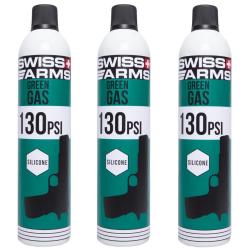 3 x Bouteilles de gaz Blowback GBB NBB Swiss Arms 130 PSI avec silicone 600 ml