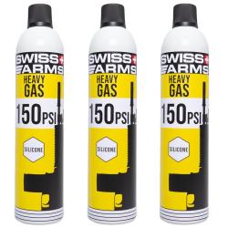 3 x Bouteilles de gaz Swiss Arms 150 PSI avec silicone 600 ml