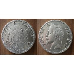 France 5 Francs 1867 A Atelier Paris Piece Argent Ecu Piece Frcs Frs Frc