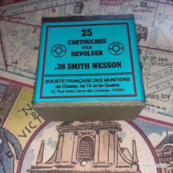 38 Smith & Wesson (Soci�t� Fran�aise Munitions): Reproduction boite cartouches (vide) SFM 14626982