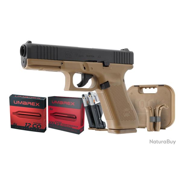 PACK GLOCK 17 GEN5 CAL 43 PAINTBALL T4E COYOTE FRENCH ARMY