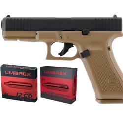 PACK PIST GLOCK 17 GEN5 CAL 43 PAINTBALL T4E COYOTE