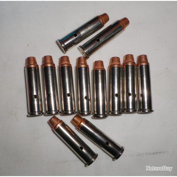 Cartouches - 357 MAG -  12 / neutralis�es, douilles nickel�es, ogives SWC cuivr�es