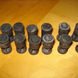 12 Balles caoutchouc  d'occasion cal 12 H 36 mm.,diam 18.5mm env.